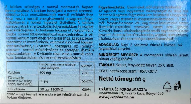 JutaVit Calcium Forte + Ca/K2/D3 tablet 2