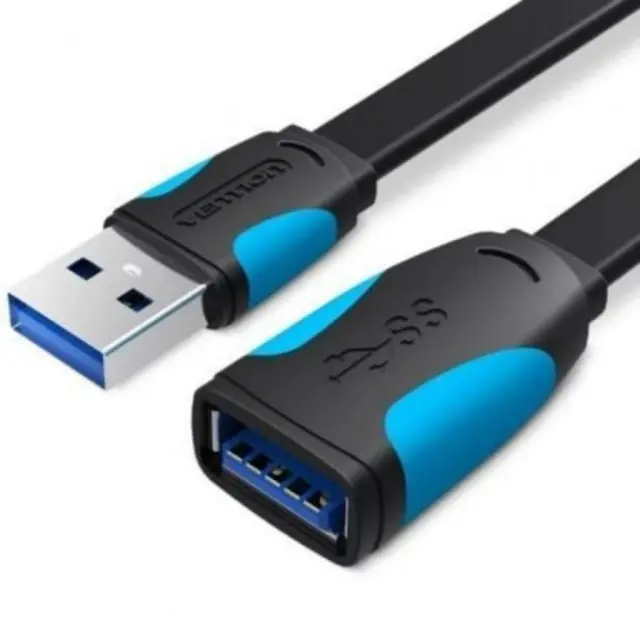 VENTION Flat USB3.0 Extension Cable 0.5M Black (VAS-A13-B050) (VENVAS-A13-B050)