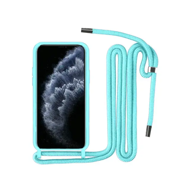 Θήκη Με Κορδόνι Crossbody Liquid Silicone Για Samsung Galaxy A32 Γαλάζια