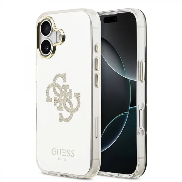 Guess PC/TPU Mirror 4G Glitter Logo MagSafe Case for iPhone 17 Gold 2