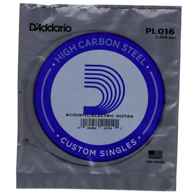 D'Addario PL016 Plain Steel Χορδή Ακουστικής/ Ηλεκτρικής Κιθάρας