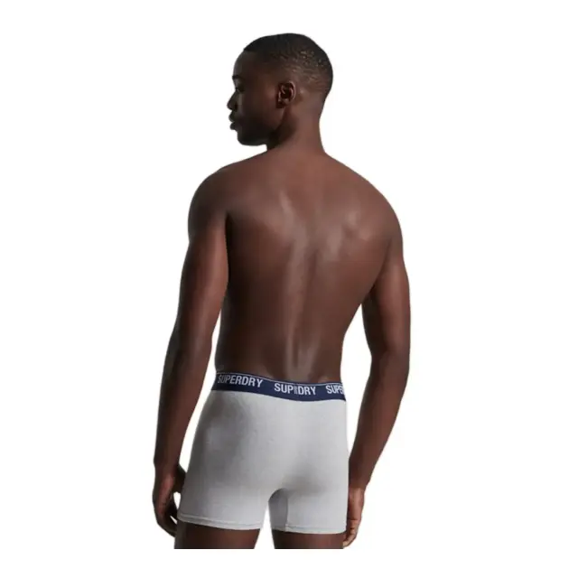 Superdry Ανδρικό Boxer Μακρύ Organic Cotton - Διπλό Πακέτο, Χρώμα Yellow-Grey 3