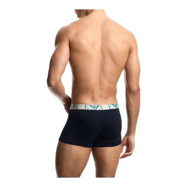 Emporio Armani Ανδρικό Boxer Bold Monogram Waistband - Τριπλό Πακέτο, Χρώμα Μπλε-Μπλε-Μπλε 3