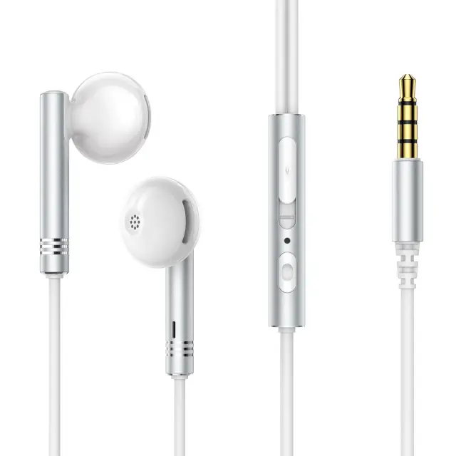 Joyroom JR-EW06 Wired Earphones Ακουστικά 3.5mm Mini Jack με Μικρόφωνο - Silver / White