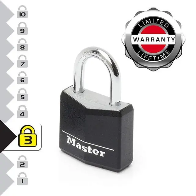 Master Lock 9130EURDBLK - Λουκέτο 30mm με κάλυμμα προστασίας και ασορτί κλειδιά 2
