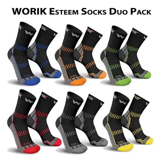 WORIK Esteem Socks Duo Pack-Κάλτσες για Τακτική Χρήση (2 Ζεύγη) - 01-Black-Μαύρο