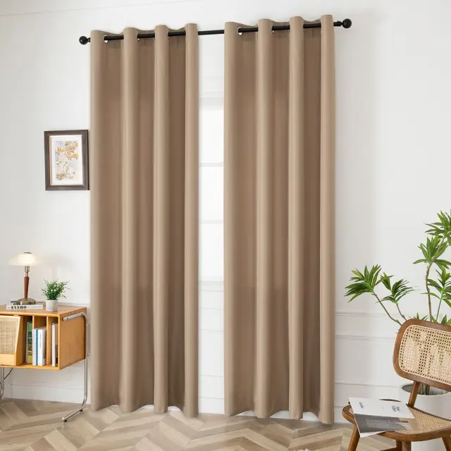 Beauty Home Κουρτίνα μεσαίας σκίασης με 8 μεταλλικούς κρίκους Effect Art 8443 140x270 Μπεζ 2