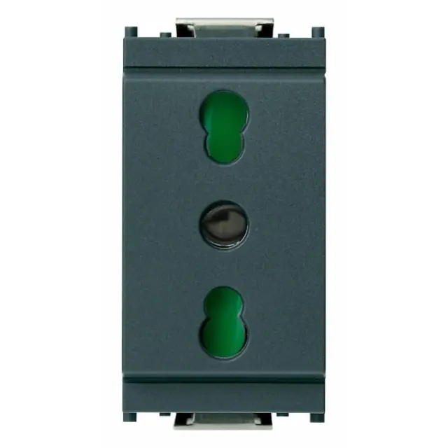 2P+E 16A P17/11 outlet grey