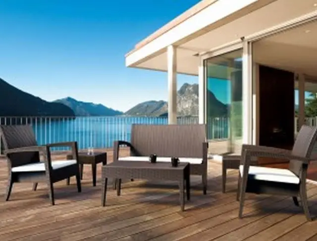Σετ Σαλόνι-Καθιστικό MIAMI Καφέ PP 128x77x89/72x76x89/92x53x43cm 2