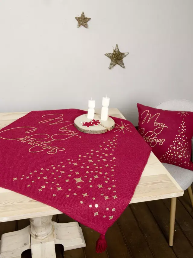 Καρέ 85Χ85 Christmas Nima Claus Red 100% βαμβακερό
