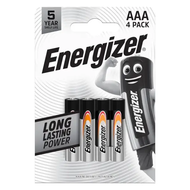 Αλκαλική μπαταρία Εnergizer Everyday Alkaline ΑΑA-LR03, σε blister 4 τεμαχίων.