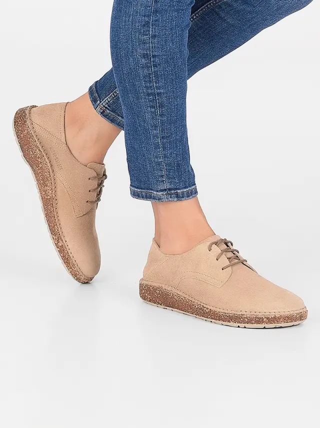 Birkenstock Δετά-Oxfords Γυναικείο δέρμα suede Μπεζ BIR/GARY 1017813 GINGER - 38 2