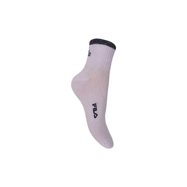 FILA Γυναικείες Κάλτσες Quarter Socks - 3 Ζεύγη, Χρώμα Μαύρο-Λιλά-Φούξια 3