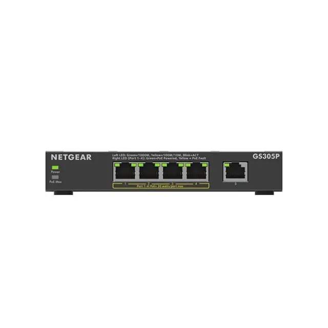 NetGear GS305P-300EUS Managed L3 PoE Switch με 4 Θύρες Gigabit (1Gbps) Ethernet