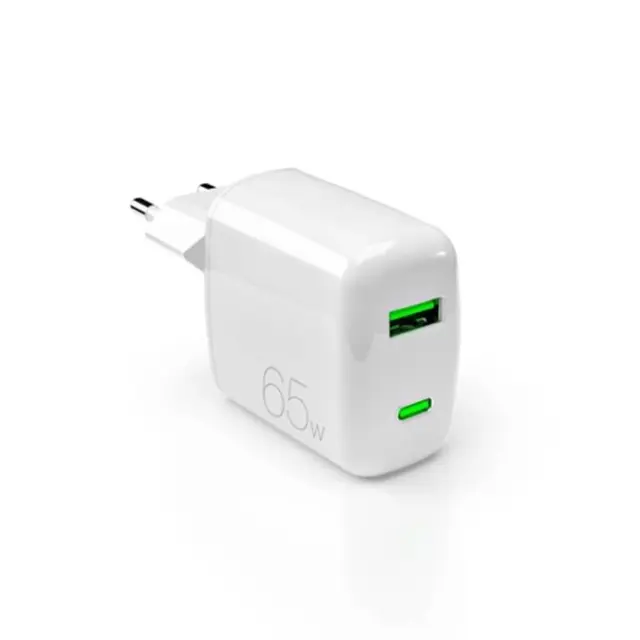 Puro Φορτιστής 65W GaN USB-A / USB-C White