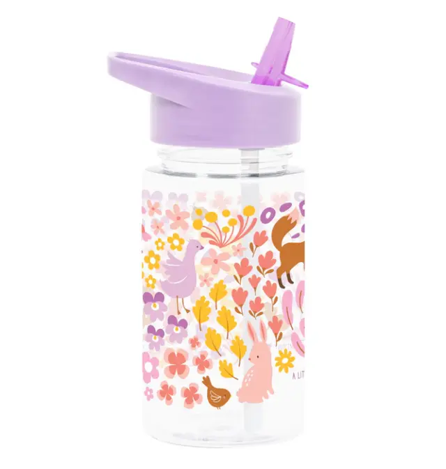 A Little Lovely Company: Παγούρι με Καλαμάκι 450ml Flower Garden DBFGMU92 3