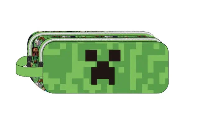 Minecraft Face Παιδική Κασετίνα με 2 Θήκες 23×10×6 cm