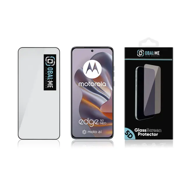 OBAL:ME 5D Glass Screen Protector for Motorola Edge 50 Neo Black /60 Neo 3