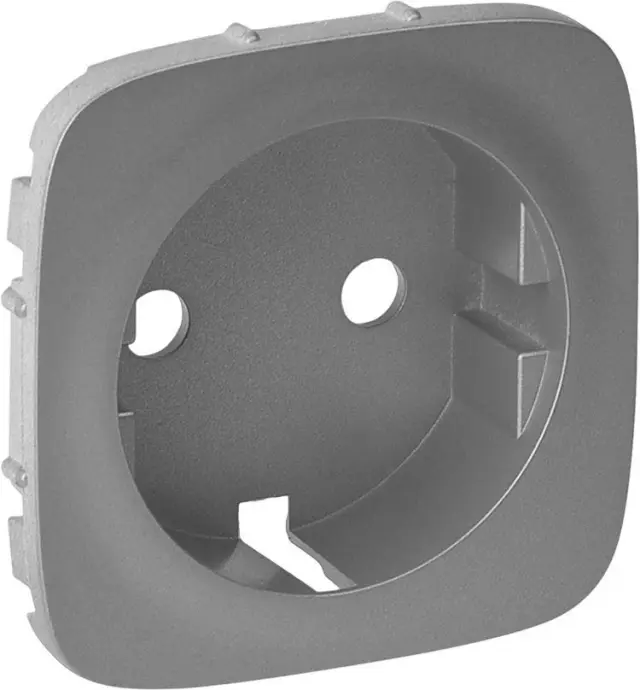 Cover plate Valena Allure - 2P+E socket - German standard - aluminium