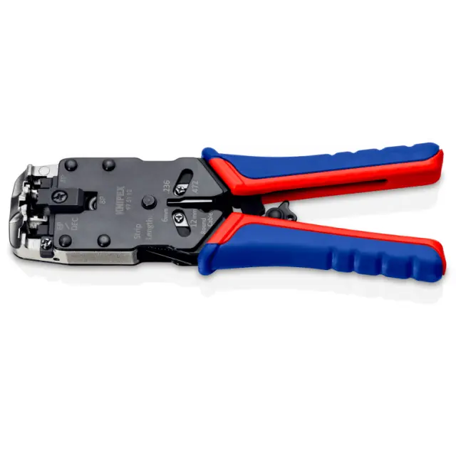 Knipex 975112- Πένσα ακροδεκτών κλιπ για τηλέφωνα και pc 4-6-8 οδών No200mm