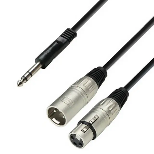 Adam Hall K3YVMF0300 3Star Series Καλώδιο Audio 2xXLR - 1/4 Stereo Jack 3m Μαύρο