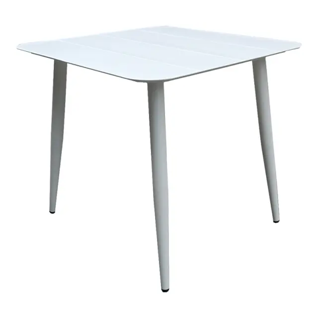Τραπέζι Vista pakoworld αλουμίνιο σε λευκή απόχρωση 80x80x72εκ
