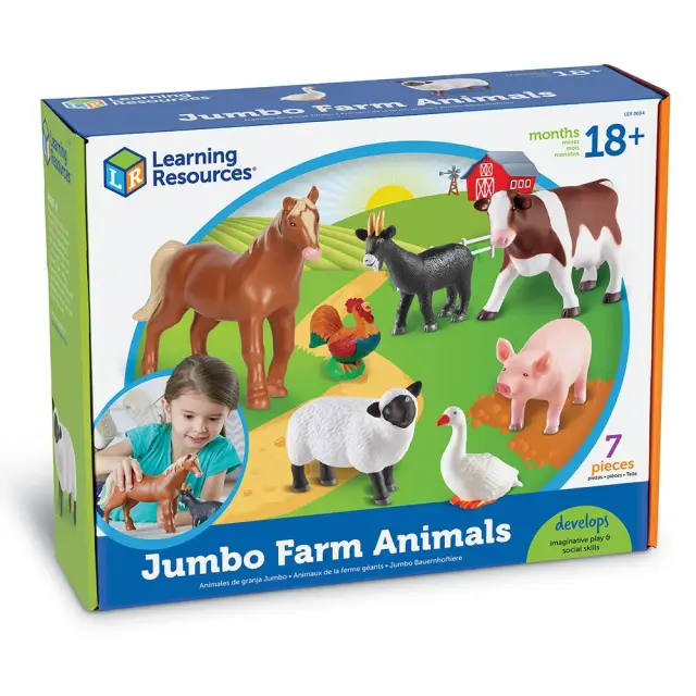 Learning Resources Εκπαιδευτικό Παιχνίδι Jumbo Farm Animals για 1,5+ ετών LER 0694