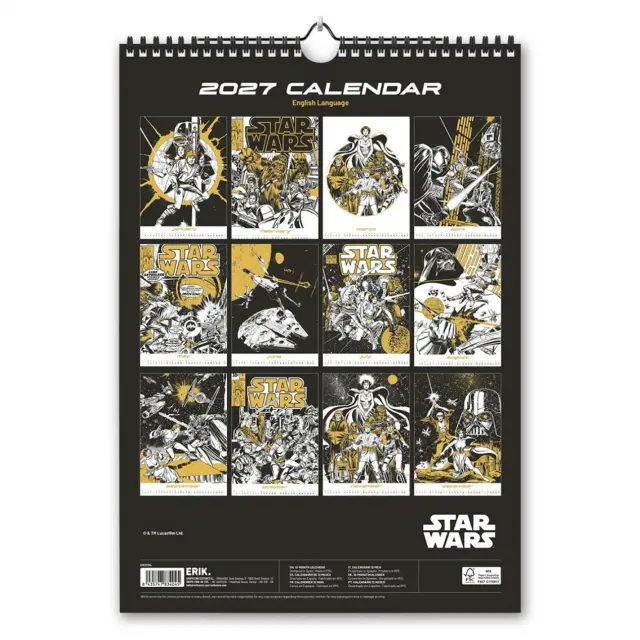 HMEΡΟΛΟΓΙΟ ΤΟΙΧΟΥ STAR WARS 2027 A3 CALENDAR CPA32704 2