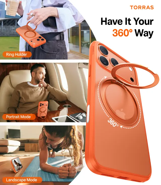 Torras Ostand Pro, energy orange - iPhone 17 Pro 3