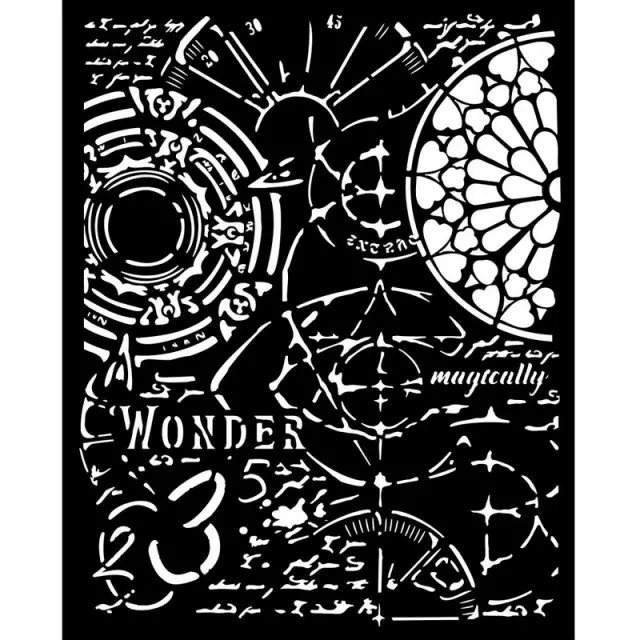 Thick Stencil Stamperia 20x25cm, Master of Magic, Gothic