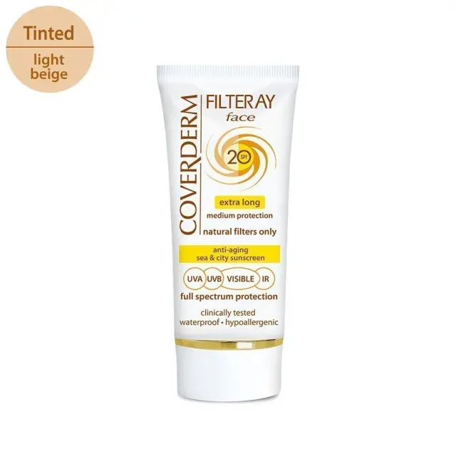Coverderm Filteray SPF20 Αντηλιακή Κρέμα Προσώπου με Χρώμα 50ml - Light Beige