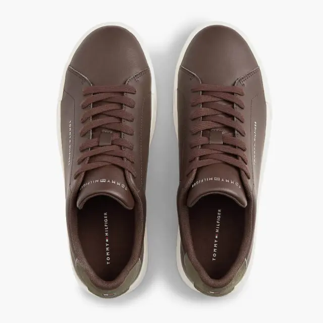 Ανδρικά Δερμάτινα Sneakers Tommy Hilfiger FM0FM05367-0HH Καφέ σκούρο Καφέ - 41 3