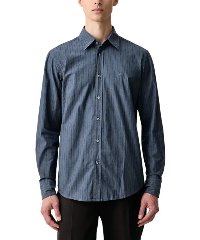 Hugo Boss - Ανδρικό Μακρυμάνικο Πουκάμισο Regular Fit Relegant 6M 50569606-405 Μπλε