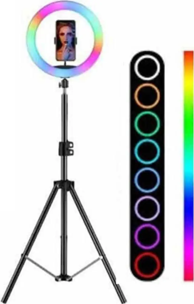 Επαγγελματικό φωτιστικό δαχτυλίδι RGB 33cm με τρίποδο LED soft ring light MJ33