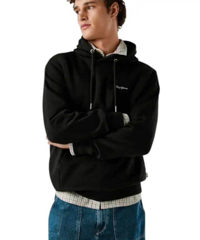 Pepe Jeans - Ανδρική Φούτερ με Κουκούλα Griffin Regular Fit PM5800071-999 Μαύρο - XL