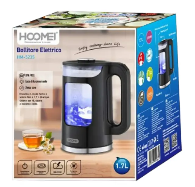 Hoomei Βραστήρας 1850-2200W χωρητικότητας 1.7Lt HM-5235 2