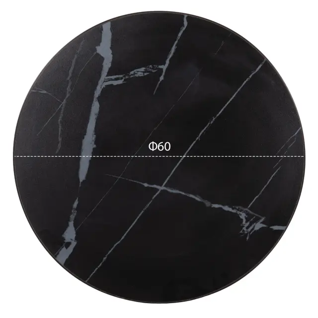 ΕΠΙΦΑΝΕΙΑ ΤΡΑΠΕΖΙΟΥ SINTERED STONE FB96652.03 BLACK MARBLE--ΠΛΑΙΣΙΟ ALU ΜΑΥΡΟ Φ60εκ. 2
