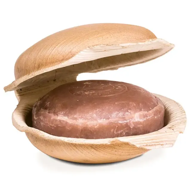 Αγιουρβεδικό Χειροποίητο Σαπούνι Holy Lama Bergamot Kewra Vegan σε φύλλο φοίνικα 100g