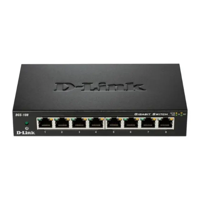 D-Link DGS-108 Unmanaged L2 Switch με 8 Θύρες Gigabit (1Gbps) Ethernet