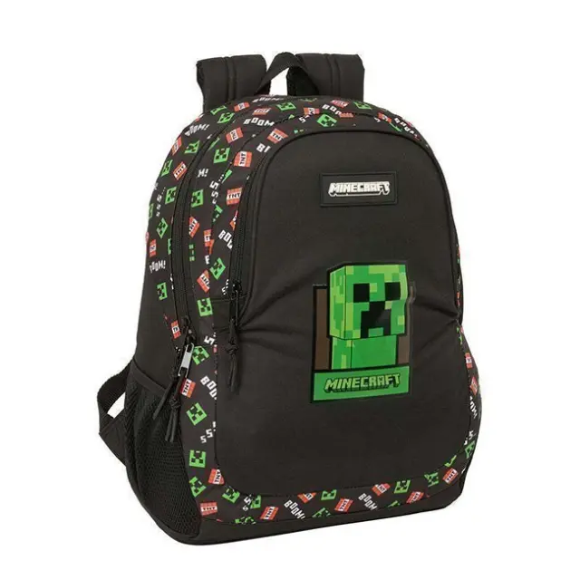 Safta Σχολική Τσάντα Πλάτης Δημοτικού 2 θήκες Minecraft Creeper (612647665)