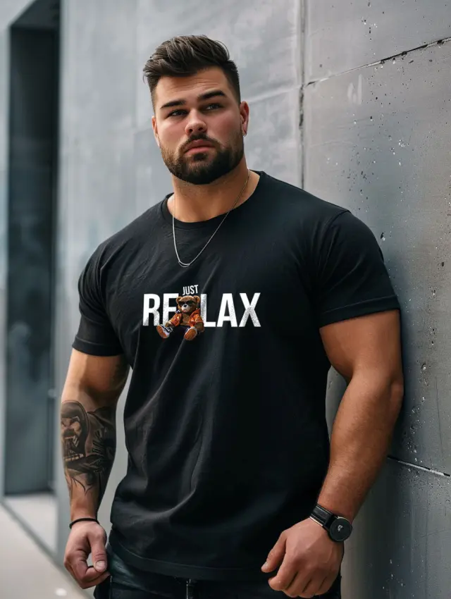 T-shirt Noshame® Μαύρο με τύπωμα - P112380 - 3XL