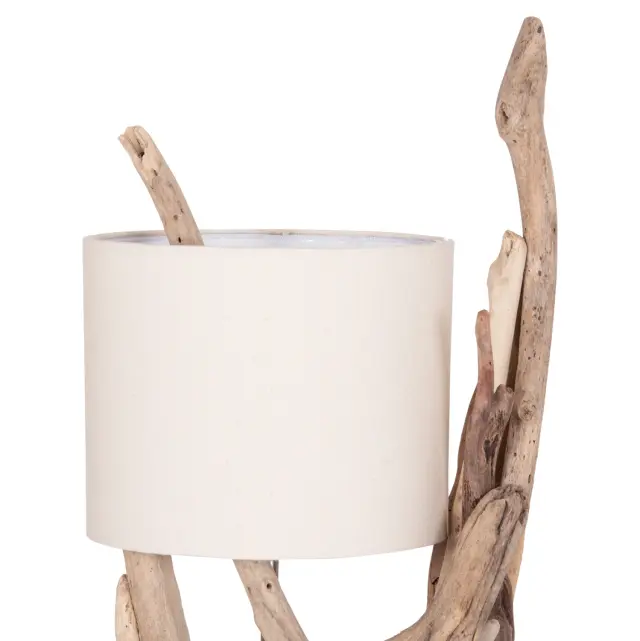 Επιτραπέζιο φωτιστικό Bramble Driftwood & λευκό καπέλο Φ28x65 εκ. 3