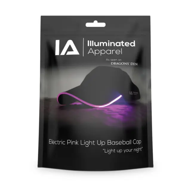 Illuminated Led Light Up Baseball Cap Black-Electric Pink - One Size