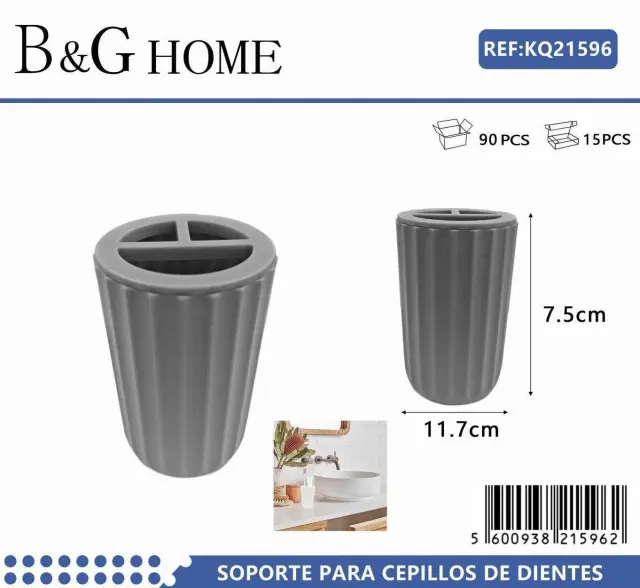 Θήκες οδοντόβουρτσας πλαστικές σε σετ 5Χ - Grey - 21596 2
