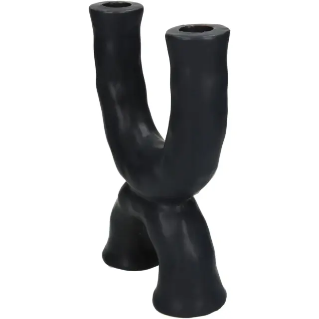 Κηροπήγιο Μαύρο Κεραμικό 16.5x5.5x21.5cm 3