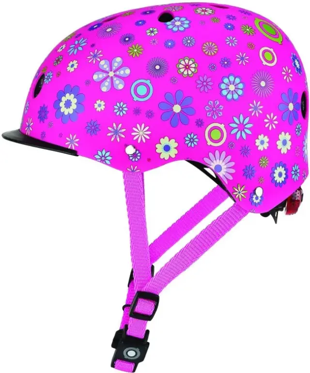 Globber Κράνος Elite Lights XS/S (48-53cm) Deep Pink Flowers