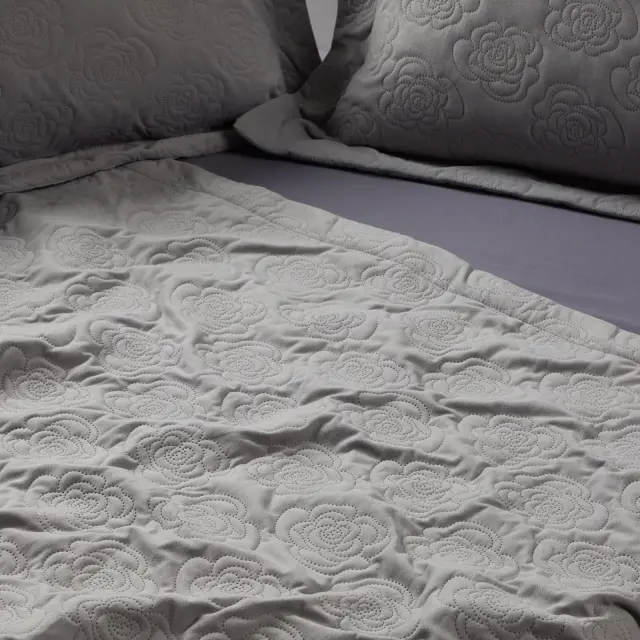 Κουβερλί 240x250 King Size Happy Das Home 0287 Grey 100% Microfiber 2
