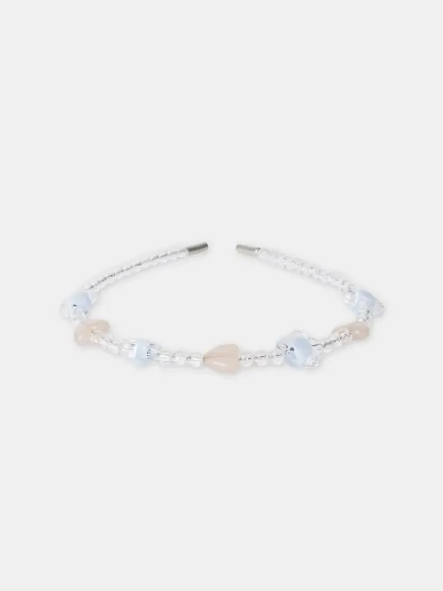 Παιδική Στέκα Μαλλιών Crystal Hearts ΛΕΥΚΟ - One Size 2