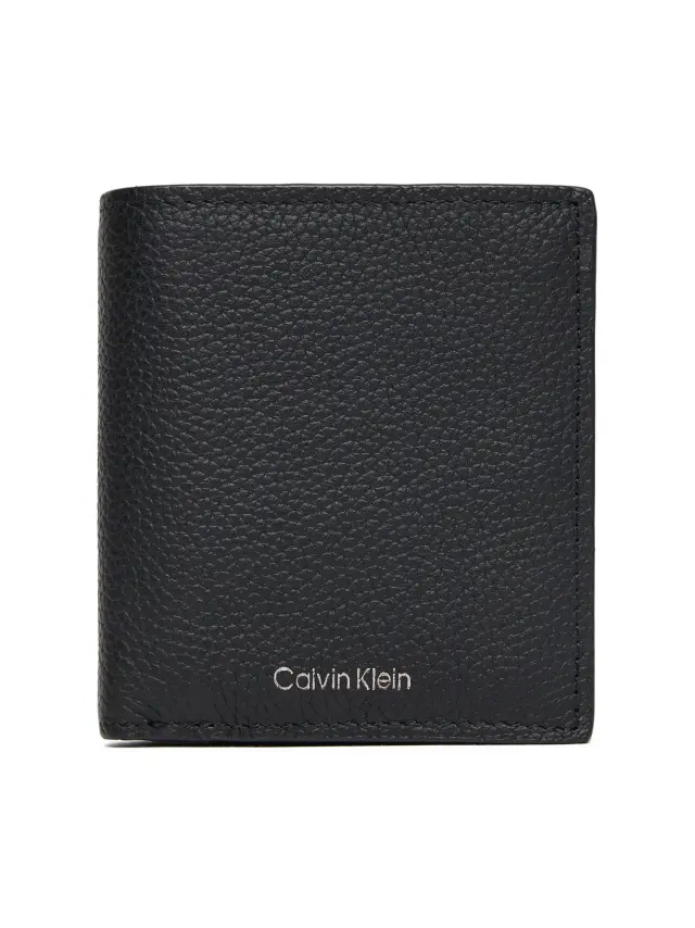 Calvin Klein Foil Emboss Slim Trifold W Card Μεγάλο Ανδρικό Πορτοφόλι Μαύρο