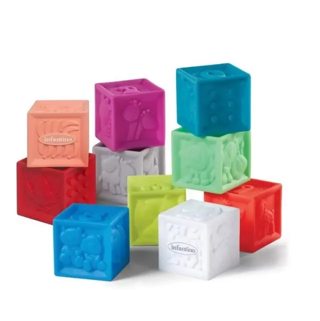 INFANTINO SQUEEZE & STACK BLOCK SET - 10 PCS 2